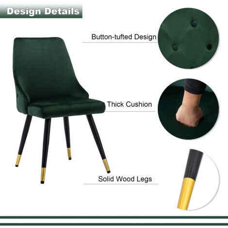 Chairus 2er-Set Polsterstühle – Samtbezug, Holzbeine, Ca. 80 Cm Hoch, Für Esszimmer & Wohnbereich