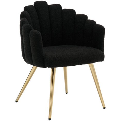 Relaxsessel Wohnzimmer aus Kunstfell Modern mit Mwtalbeine Schwarz Wahson