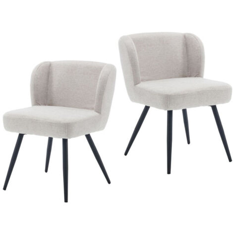 Wahson Esszimmerstühle 2er Set Küchenstuhl mit Metallbeinen für Esszimmer, Leinen, Beige
