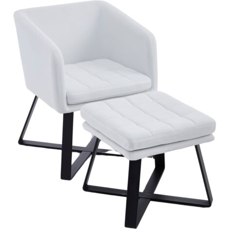 Relaxsessel in Samt gepolsterter Sessel mit Fußhocker Moderne Freizeit Wannenstuhl mit Metallbeinen für Schlafzimmer Wohnzimmer Büro, Beige, Wahson