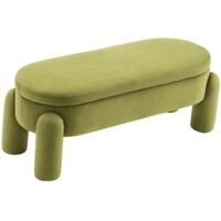 Wahson Sitzbank mit Stauraum Sitzhocker Schlafzimmer aus Samt Sitztruhe Flur Bettbank 114cm, Grün