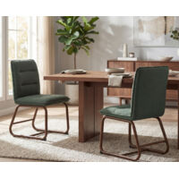 Wahson Esszimmerstühle 2er Set, Moderne Küchenstühle mit Metallgestell Polsterstühle für Esszimmer, Leinen, Grün