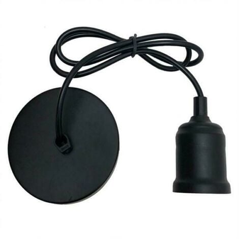 Pendel e27 suspension de cÂble de lampe noir mat kit 5 piÈces