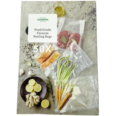 Sac de conservation sous vide 50 pièces 200x300mm – Résistants jusqu'à 100°C – BPA free pour cuisson sous vide – Vorwerk - vs100