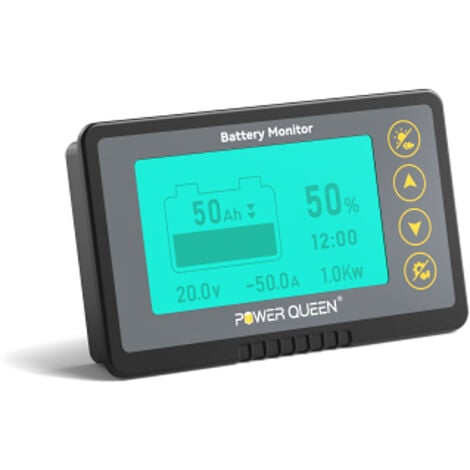 [JAMAIS UTILISÉ]Power Queen 500A Moniteur de batterie avec alarme Programmable en parallèle 8V - 120V plage de tension affichage LCD compatible 12V lithium, LiFePO4, gel