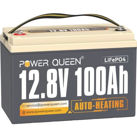 [JAMAIS UTILISÉ]Batterie lithium 12V100Ah 1280Wh Auto-Chauffage LiFePO4 Power Queen, 100A BMS, Fonctionnement à -20°C température, pour bateau, camping car, caravanes, solaire, hors réseau