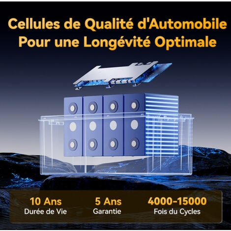 [JAMAIS UTILISÉ]Batterie Lithium 12V300Ah 3840Wh LiFePO4 Power Queen, BMS 200A, 4000-15000 Cycles, pour solaire, Hors réseau, stockage de l'énergie domestique, Camping Car, Caravane, Bateau