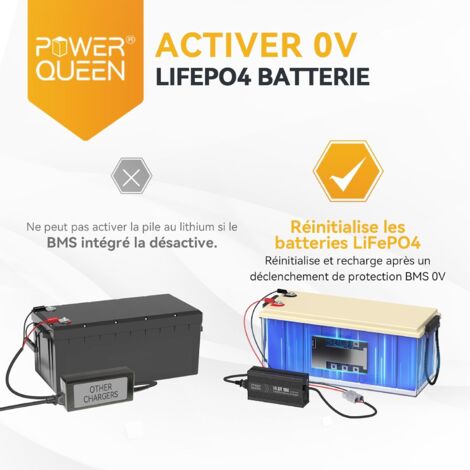 [JAMAIS UTILISÉ]Chargeur de Batterie au Lithium 14,6V 10A POWER QUEEN pour Les Batteries LiFePO4, LED pour Afficher l'Etat de Charge, Chargeur Batterie 12V avec 4 Fonctions de Protection