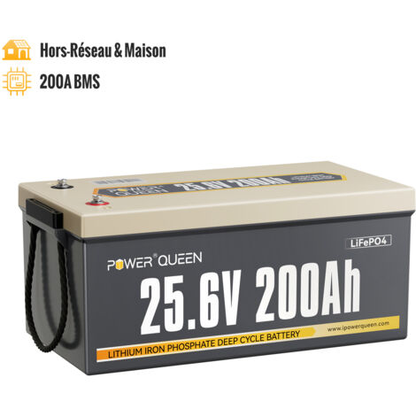 Batterie Lithium LiFePO4 12V 200Ah | 4000-15000 Cycles - Durée De Vie 10 Ans - Pour Camping-car, Bateau, Solaire