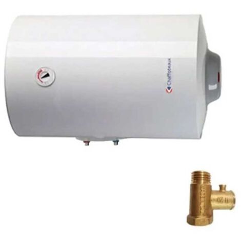 Chaffoteaux – Chauffe-eau électrique horizontal mural 80L – Forme cylindrique – Classe C – Anode magnésium – Dimensions 480 x 750 mm