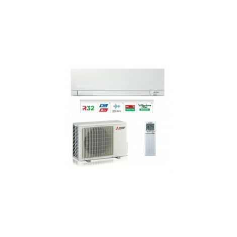 Mitsubishi Electric – Climatiseur réversible mono split Inverter WiFi 9000 BTU – Pompe à chaleur silencieuse – Classe énergétique A++ – Pour surfaces jusqu'à 25m²
