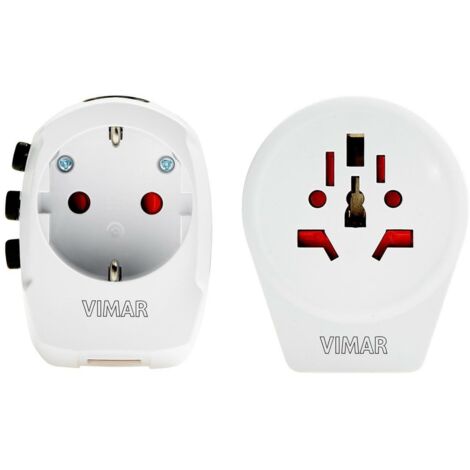 Adaptador De Viaje Universal + Usb VIMAR 0A32303B Blanco (1/4)