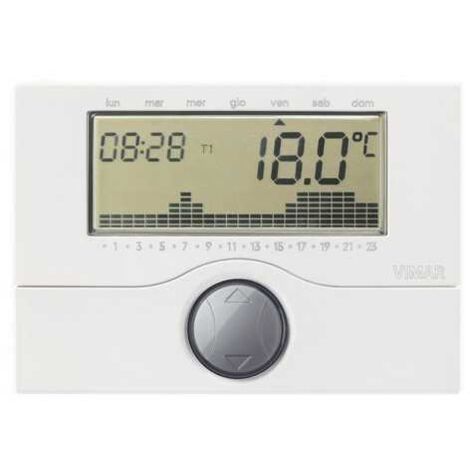 VIMAR 01910 Cronotermostato Electrónico de Pared Batería Blanco