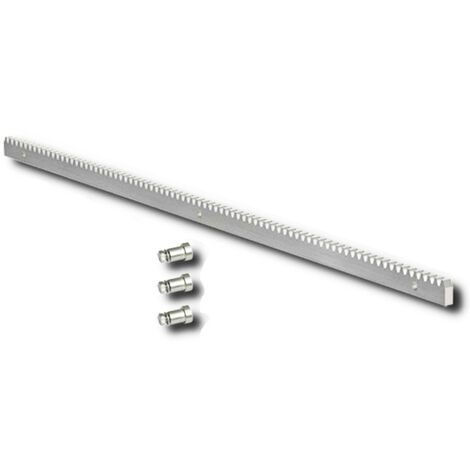 Cremallera galvanizada para puerta corredera 30x12 mm, 1 metro, FAAC 490122 con 4 fijaciones para soldar