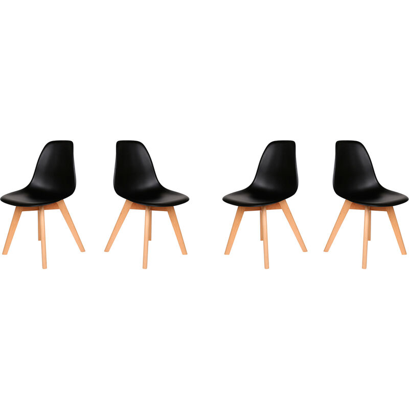 Lot de Quatre Chaises Scandinave JULY NOIR