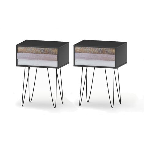Lot de 2 tables de chevet MATHILDA 1 tiroir scandinaves
