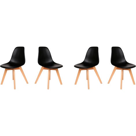 Lot de Quatre Chaises Scandinave JULY NOIR