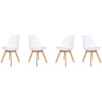 Lot de Quatre Chaises Scandinave VLSY Blanc
