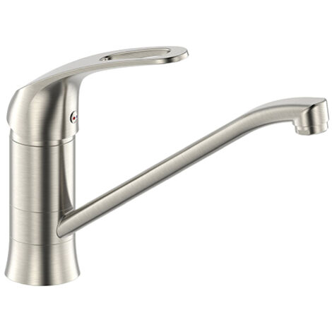 Edouard Rousseau – Mitigeur de cuisine inox avec bec mobile – Cartouche céramique Ø 40 mm – Économie d’eau avec butée éco-stop – Installation facile (1/2)