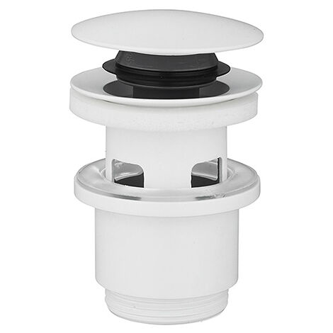 Edouard Rousseau – Bonde de lavabo clic-clac avec trop plein – Ø 63 mm – Sortie 33x42 – Profondeur 16 mm – Système testé 10000 fois – Finition blanche
