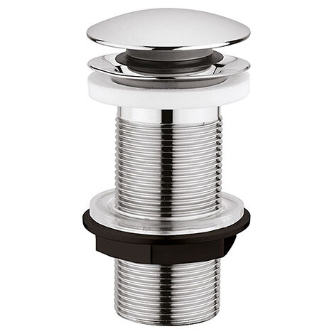 Edouard Rousseau – Bonde de lavabo clic-clac pour plan de travail épais – Laiton chromé – Hauteur 100 mm – Sortie 33x42 – Clapet démontable pour nettoyage