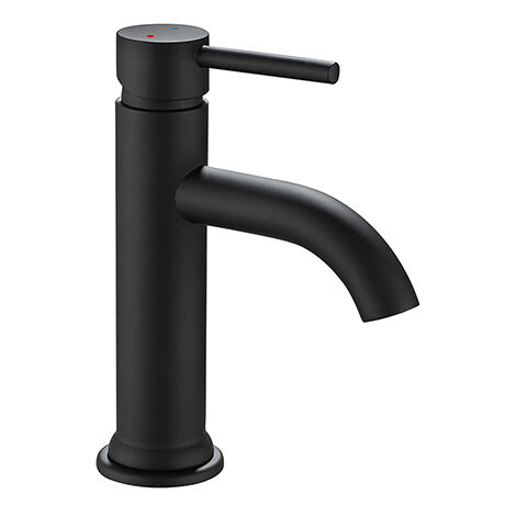 Edouard Rousseau – Mitigeur lavabo noir ILO SMALL – Bec fixe – Cartouche céramique Ø 25 mm – Hauteur 165 mm – Installation facile (1/3)