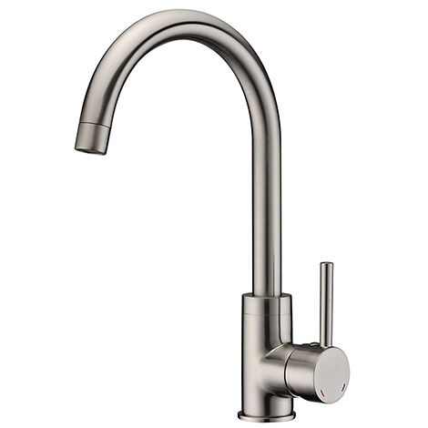 Edouard Rousseau – Mitigeur de cuisine ILO en inox – Hauteur sous bec 214 mm – Bec mobile – Cartouche céramique Ø 35 mm – Économie d’eau