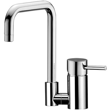 Edouard Rousseau – Mitigeur évier rabattable chromé – Hauteur sous bec 202 mm – Corps laiton – Cartouche céramique Ø 35 mm – Économie d’eau éco-stop (1/8)