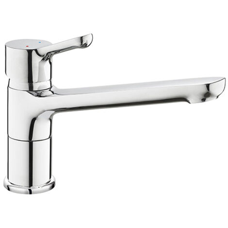 Edouard Rousseau – Mitigeur évier MALOO – Chromé – Hauteur sous bec 121 mm – Bec fondu avec aérateur invisible – Installation facile avec flexibles inox
