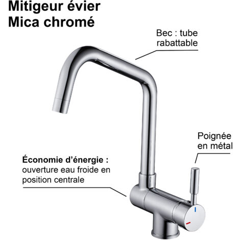Edouard Rousseau - Mitigeur Evier avec Bec Rabattable MICA - Chromé