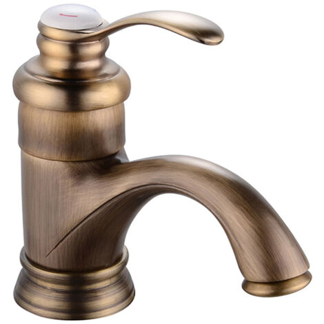 Edouard Rousseau – Mitigeur de lavabo rétro BYRON – Finition vieux bronze – Mécanisme cartouche céramique Ø 40 mm – Hauteur totale 150 mm – Bec fixe