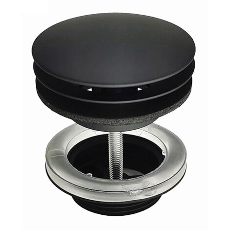 Edouard Rousseau – Bonde de lavabo à écoulement libre – Sans trop-plein – Finition laiton noir mat – Hauteur 63 mm – Clapet démontable pour nettoyage facile (1/4)