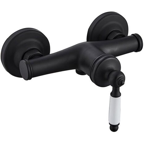 Edouard Rousseau – Mitigeur de douche ANTIGUA noir – Mécanisme cartouche céramique Ø 35 mm – Corps laiton – Entraxe 150 mm – Dimensions 151x229x205 mm