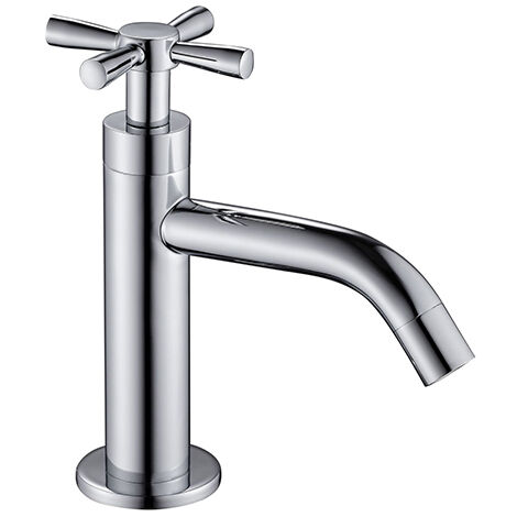 Edouard Rousseau – Mitigeur lave-mains SCOP chromé – Tête céramique 1/4 T – Hauteur 154 mm – Saillie 106 mm – Corps laiton – Bec fixe