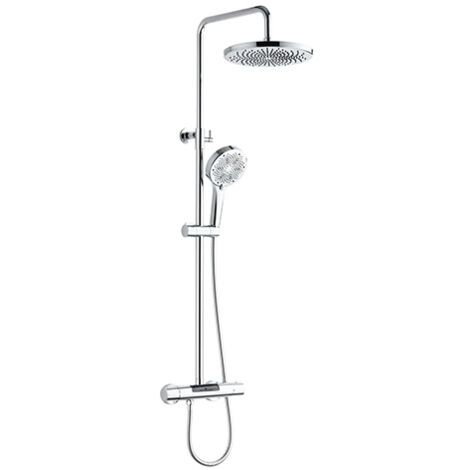 Edouard Rousseau – Colonne de douche thermostatique EKOGEST XL – Écran de contrôle température et consommation – Tête orientable Ø 250mm – Économie d'eau 8L/min