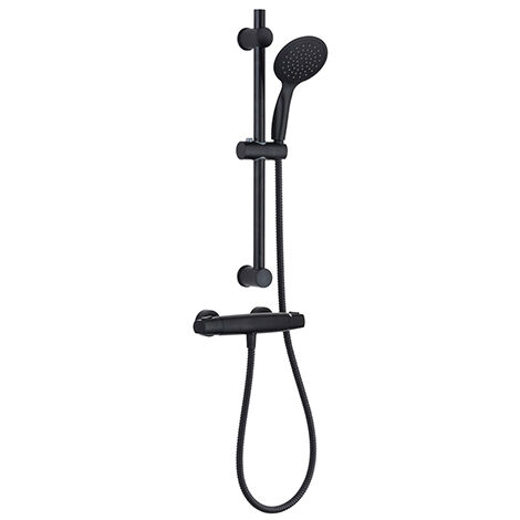 Edouard Rousseau - Colonne de Douche avec Robinetterie NANKA Thermostatique - Douchette 1 Jet - Flexible 1,75 m - Noir (1/4)