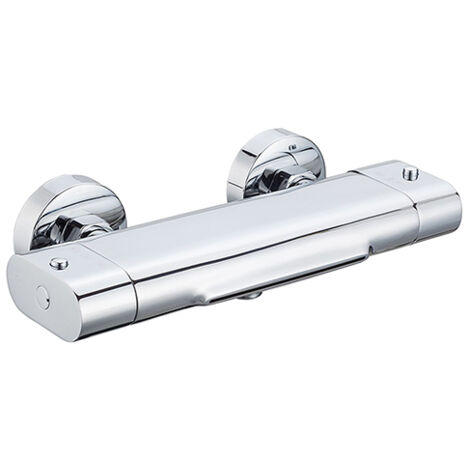 Edouard Rousseau – Mitigeur thermostatique bain-douche chromé – Inverseur intégré – Poignées métal – Entraxe 150 mm – Cartouche anti-brûlure