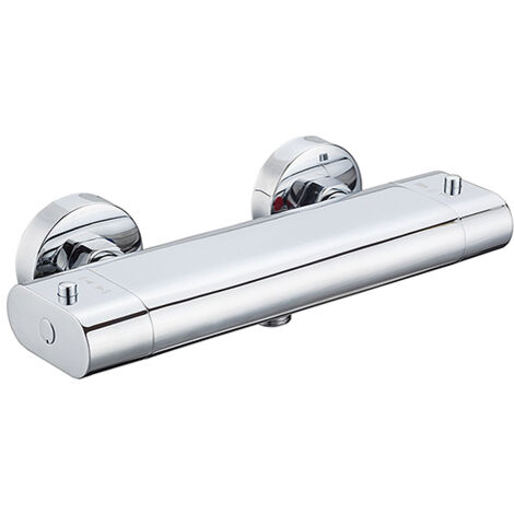 Edouard Rousseau – Mitigeur Thermostatique Douche MATCHA Chromé – Cartouche Thermostatique – Bouton Éco-Stop – Poignées Métal – Entraxe 150 mm (1/2)