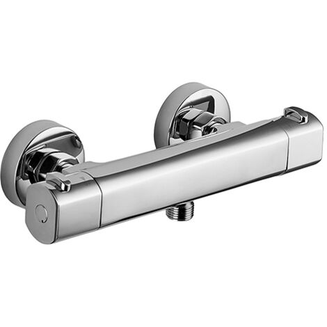 Edouard Rousseau – Mitigeur Thermostatique Douche TOKOU Chromé – Cartouche Thermostatique – Bouton Éco-Stop – Corps Froid – Entraxe 150 mm