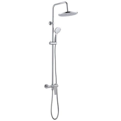 Edouard Rousseau – Colonne de douche mécanique MIHANÉ – Chromée – Douchette 1 jet Ø100 mm – Bras rigide 115 cm – Cartouche céramique 35 mm – Certifiée NF (1/3)