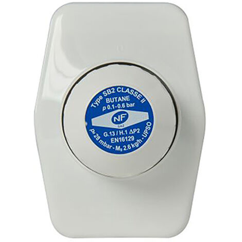DIPRA - Robinet à sécurité - Robinet à sécurité Détendeur Déclencheur deuxième détente 2,6 kg/h Butane 6 kg – Détendeur 2.6 kg/h 28 mbar – Certifié NF