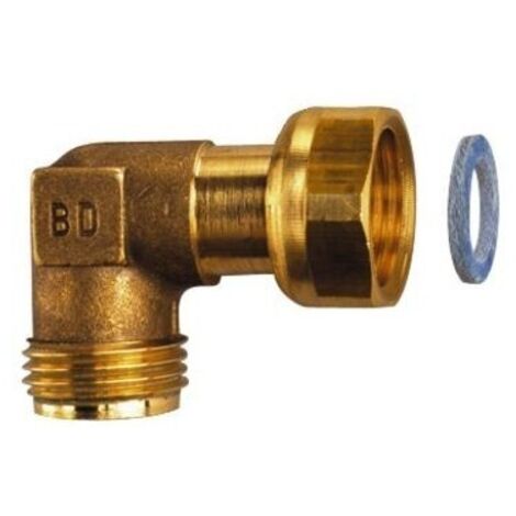 Dipra – Coude 90° raccord gaz mâle-femelle 15 x 21 mm – Applications gaz naturel, butane, propane – Installation sécurisée