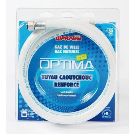 DIPRA - Flexible renforcé en caoutchouc pour le gaz naturel 2M - Validité 10 ans - Certifié NF