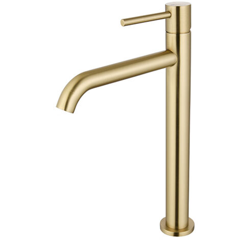 Edouard Rousseau – Mitigeur lavabo haut SCRIPY – Bec élevé pour vasque à poser – Aérateur économie d’eau 6,6 L/min – Corps laiton avec fixation écrou (1/2)