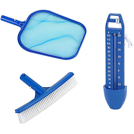 Kit Essentiel Piscine SPIDO – Épuisette + Brosse 26 cm + Thermomètre