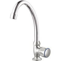 Edouard Rousseau – Robinet lave-mains haut chromé – Aérateur économie d’eau – Corps laiton avec bec mobile – Hauteur sous bec 205 mm