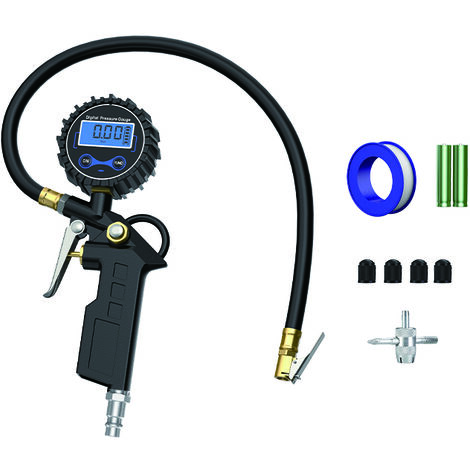 Digitaler Reifendruckmesser mit LCD-Bildschirm Reifendruckprüfer  Reifenfüller Luftdruckprüfer Hohe Präzision 255 PSI für Auto Motorrad PKW