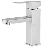 Badezimmer-Wasserhahn Zwei-Wege-Waschtischmischer für Badezimmer Edelstahl-Waschtischarmatur Klassischer Gebürsteter Waschtisch-Wasserhahn