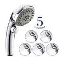 5 Strahlarten Handbrause Hochdruck Duschkopf Regendusche Universal Duschbrause Wassersparend Duschköpfe mit Wasserstop