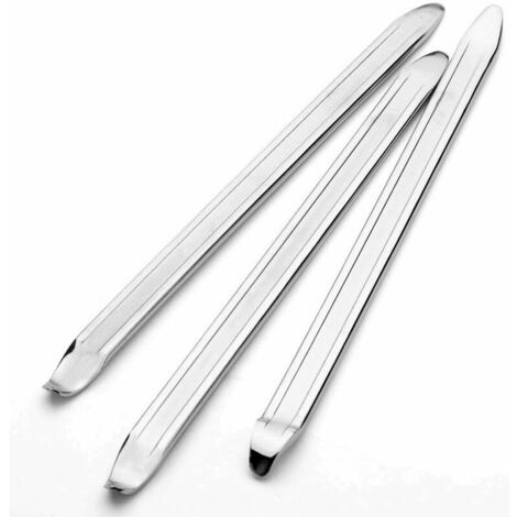  OFNMY 3pcs 300mm Demonte Pneu Manuel pour Moto et Voiture  Électrique, Outils de Réparation Levier de Pneu Vélo (Argent)